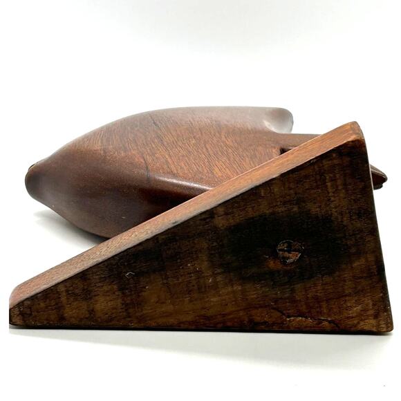 Vintage Handcarved Wood Angel Fish on Base 7" Tall - Picture 6 of 10